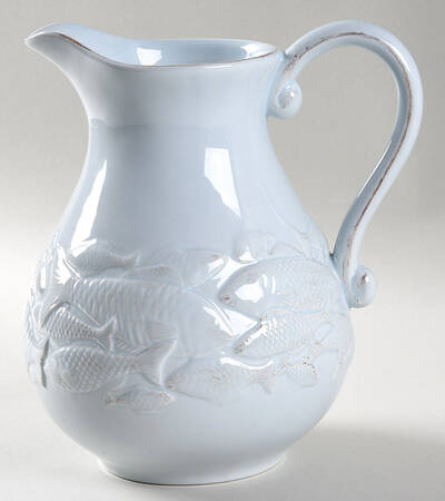 Seahorse and Seashell Menagerie Blue 48 Oz Pitcher