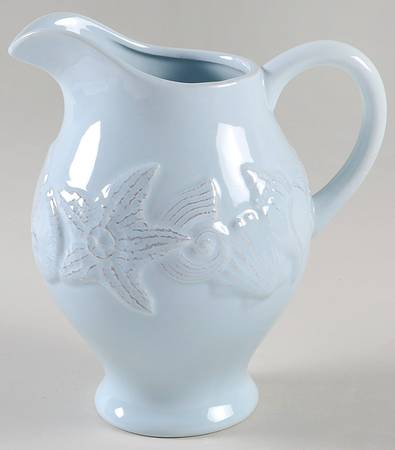 Seahorse and Seashell Menagerie Blue 38 Oz Pitcher