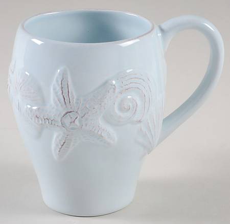 Seahorse and Seashell Menagerie Blue Mug