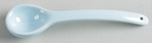 Seahorse and Seashell Menagerie Blue All Ceramic Sugar Spoon