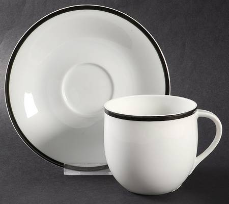 Lyric Black Flat Cup & Saucer Set