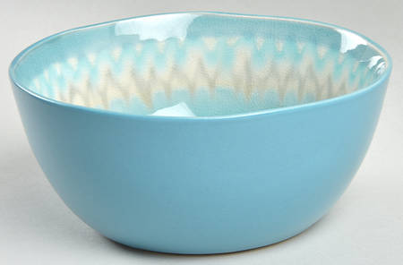 Shibori Aqua Soup/Cereal Bowl