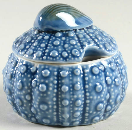 Blue Urchin Sugar Bowl & Lid
