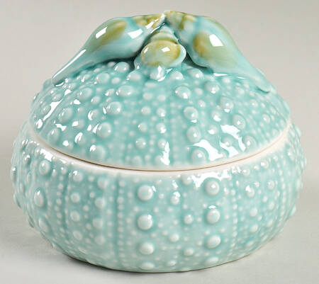 Turquoise Urchin 5" Round Box & Lid