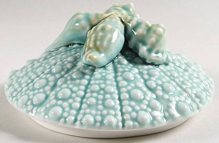 Turquoise Urchin Lid for 7" Round Box
