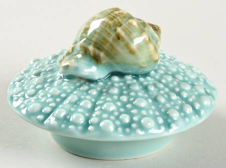 Turquoise Urchin Lid for Teapot
