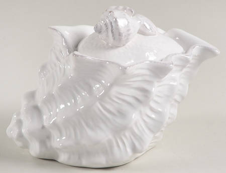 Seawave White Sugar Bowl & Lid