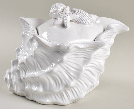 Seawave White Storage Jar & Lid