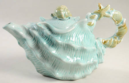 Seawave Turquoise Blue Teapot & Lid