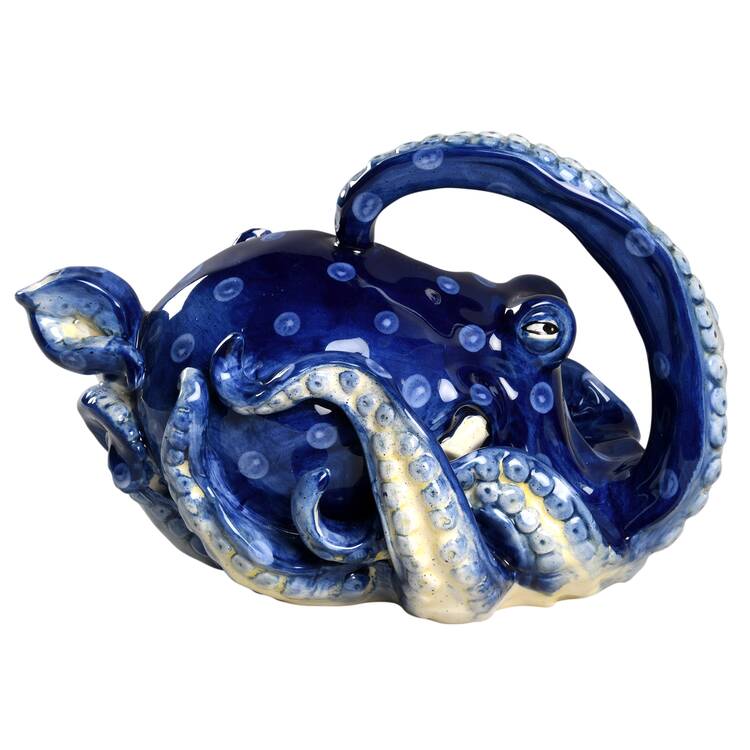 Octopus Blue Teapot No Lid