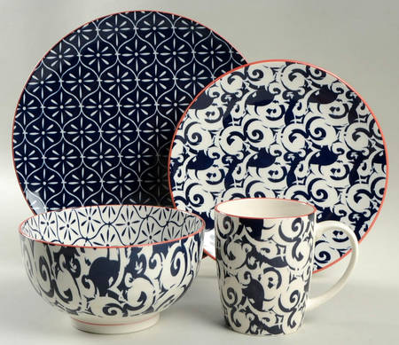 Piers Blue 4 Piece Place Setting
