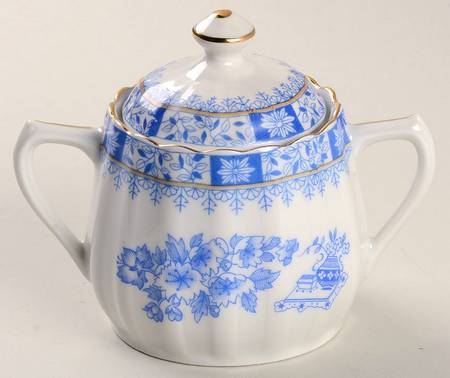 China Blau Sugar Bowl & Lid