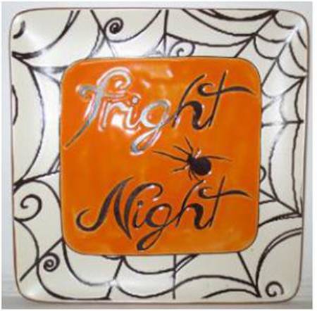 Spooky Night Square Appetizer Plate
