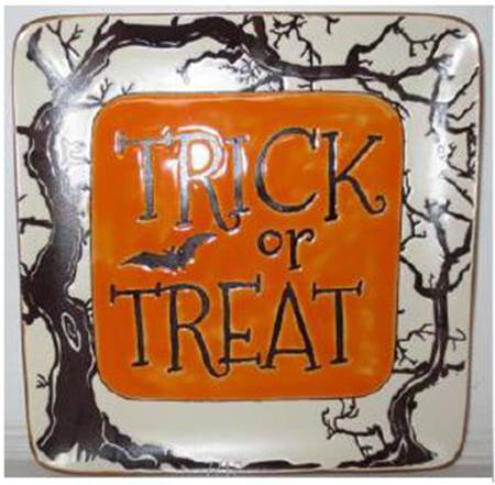 Spooky Night Square Appetizer Plate