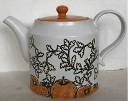 Gold Pumpkin Teapot & Lid