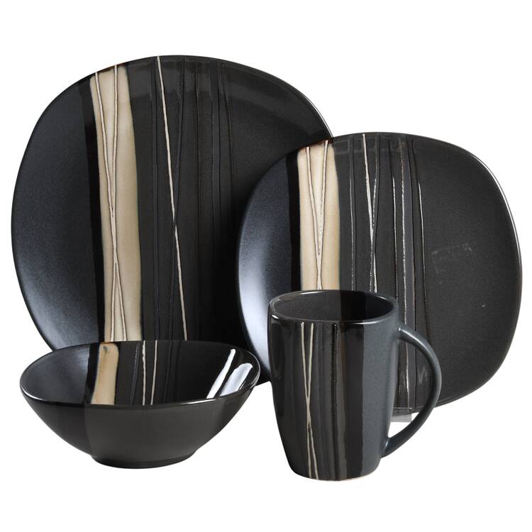 Bazaar Gray 4 Piece Place Setting