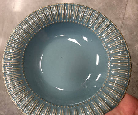 BMA13 Blue Large Rim Soup Bowl