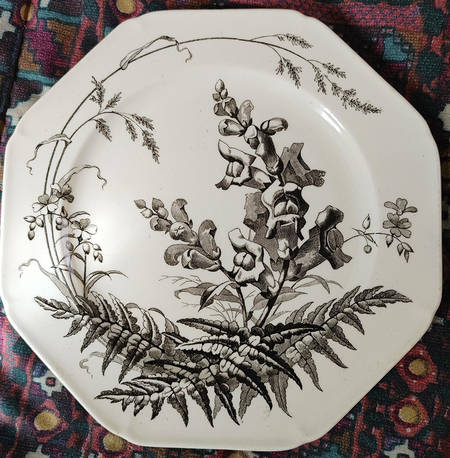 Field Flowers Black Salad Plate