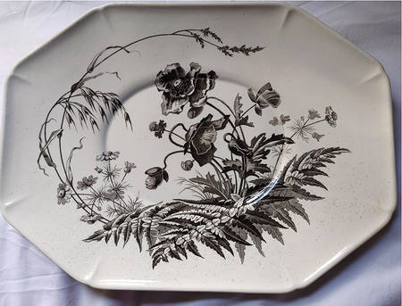Field Flowers Black Underplate for Octagonal Tureen