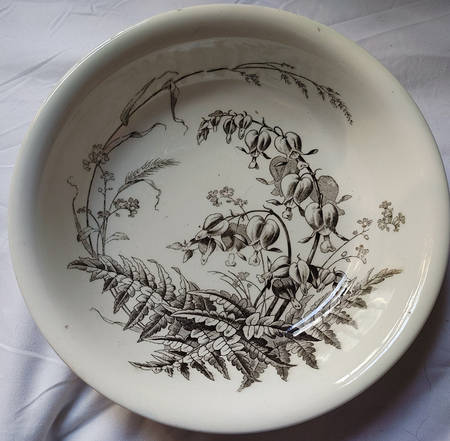 Field Flowers Black 9" Round Vegetable Bowl