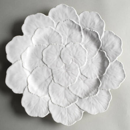 Geranium White Service Plate (Charger) by Bordallo Pinheiro