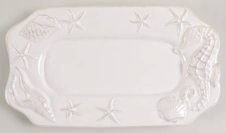 Laguna Coastal Cottage White 12" Rectangular Tray