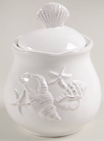 Laguna Coastal Cottage White Sugar Bowl & Lid