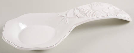 Laguna Coastal Cottage White Spoon Rest/Holder (Holds 1 Spoon)