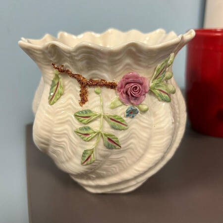 Flower Pot 4" Applied Floral Flower Pot