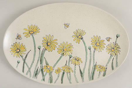 Daisy Bee Field 13" Oval Serving Platter
