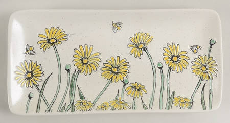 Daisy Bee Field 10" Rectangular Serving Platter