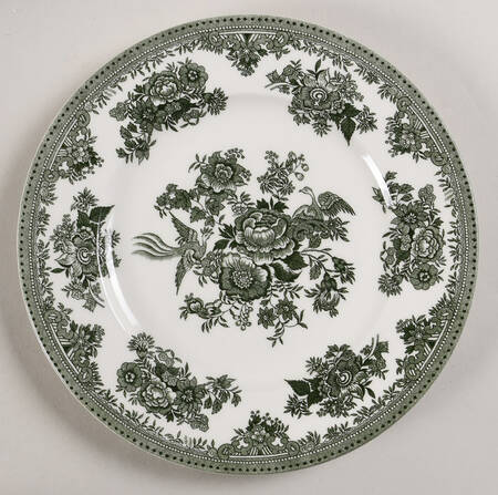 Asiatic Pheasants Green Luncheon Plate