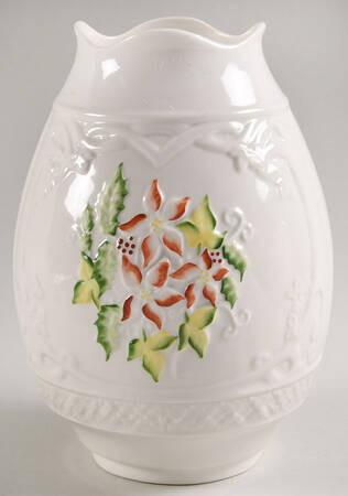 Winter Poinsettia Globe for Hurricane Lamp