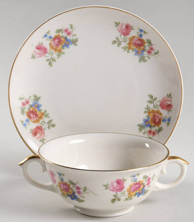BFB5 Footed Cream Soup & Dessert Plate/Saucer Set
