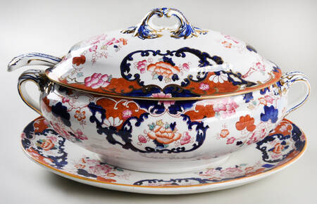 New Chusan Oval Tureen & Lid w/Ladle & Underplate