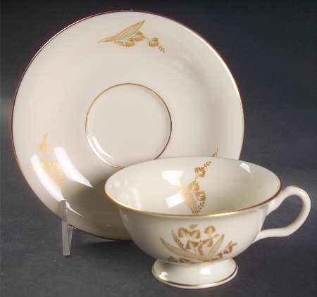 Autumn Lea Footed Cup & Saucer Set