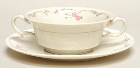 Belrose Footed Cream Soup Bowl & Saucer Set