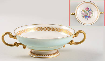 Bellwood Turquoise Footed Cream Soup Bowl