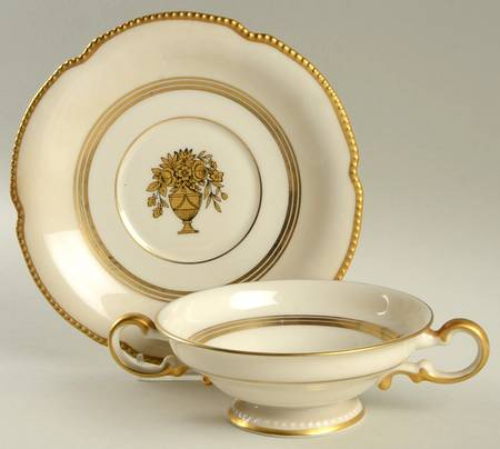 Belmont Footed Cream Soup Bowl & Saucer Set