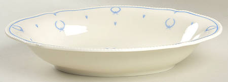 Blue Bow 11" Oval Vegetable Bowl