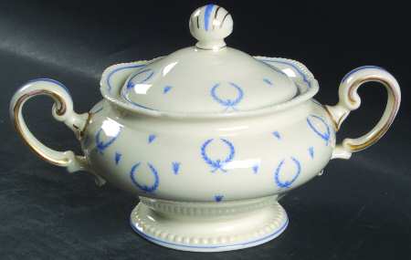 Blue Bow Sugar Bowl & Lid