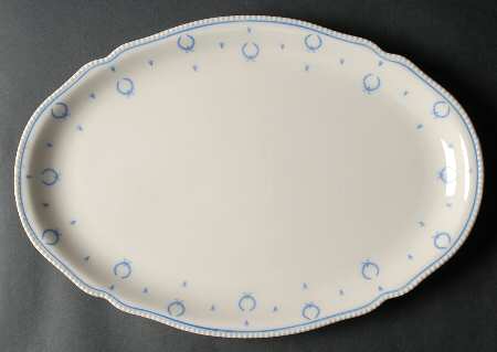 Blue Bow 16" Oval Serving Platter
