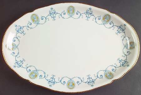 Blue Medallion 16" Oval Serving Platter