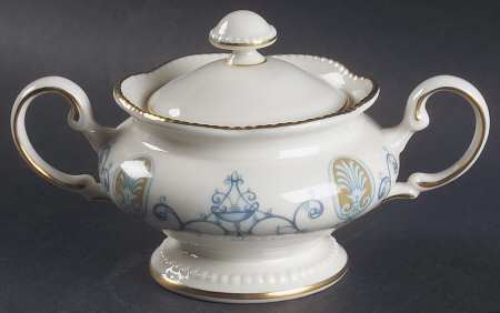 Blue Medallion Sugar Bowl & Lid