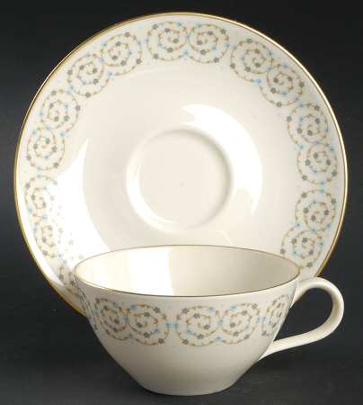 Classic Scroll Flat Cup & Saucer Set by Castleton (USA)