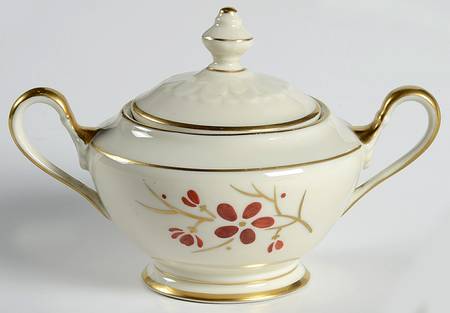 Coral Sugar Bowl & Lid
