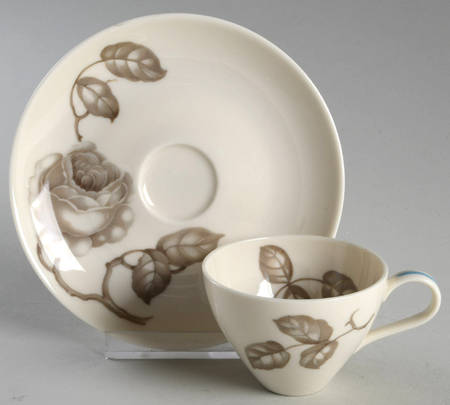 Dawn Rose Flat Demitasse Cup & Saucer Set