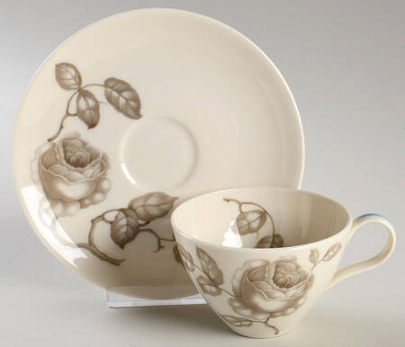 Dawn Rose Flat Cup & Saucer Set by Castleton (USA)