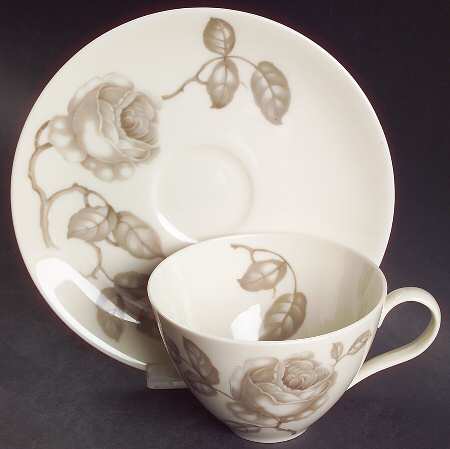 Dawn Rose Flat Cup & Saucer Set
