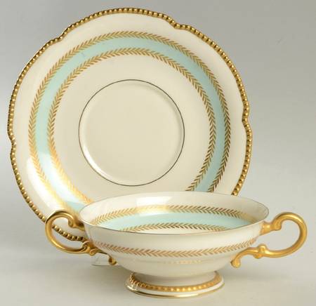 Dolores Footed Cream Soup Bowl & Saucer Set